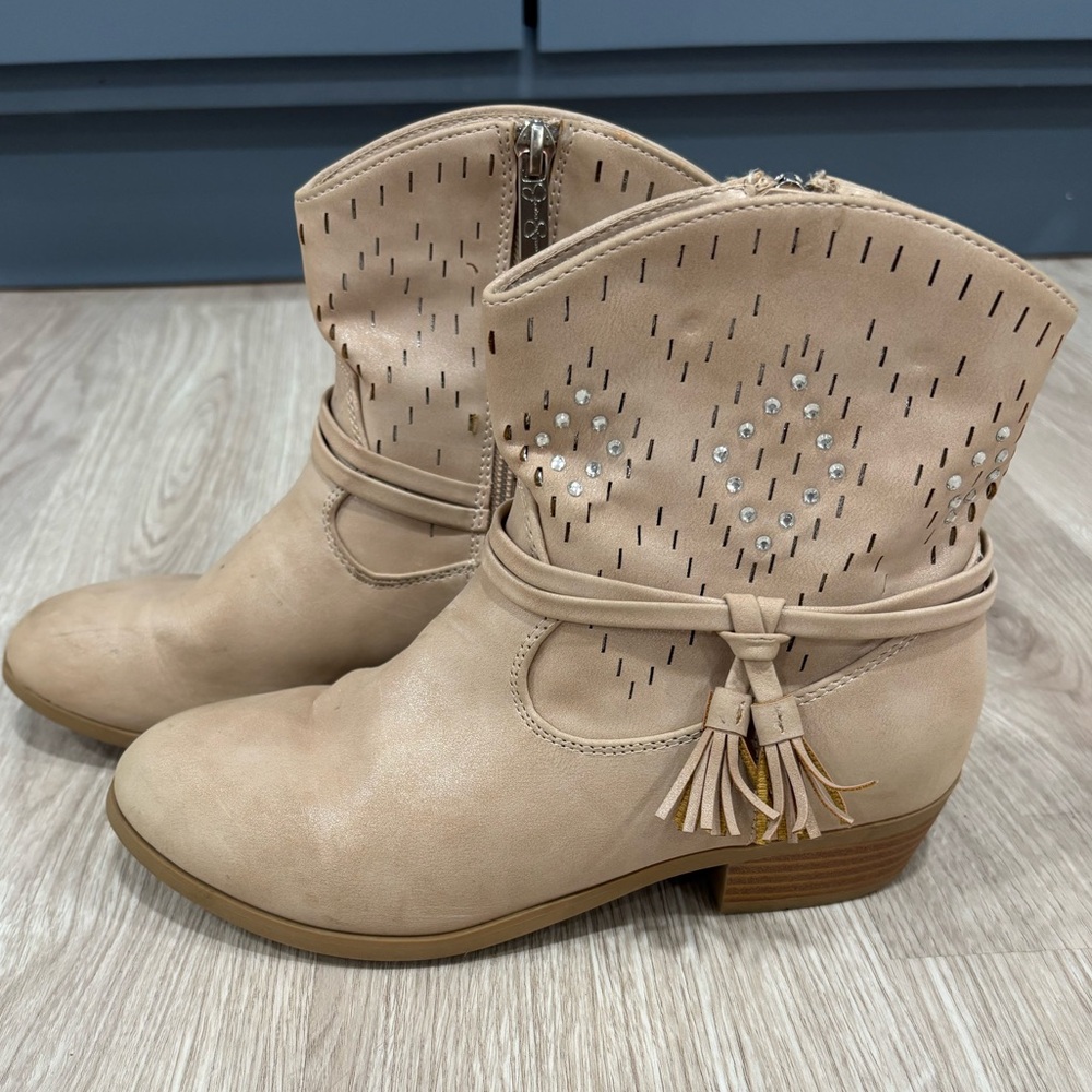 JESSICA SIMPSON- Kids Western Coastal Cowgirl Ankle Boots (Size 3)